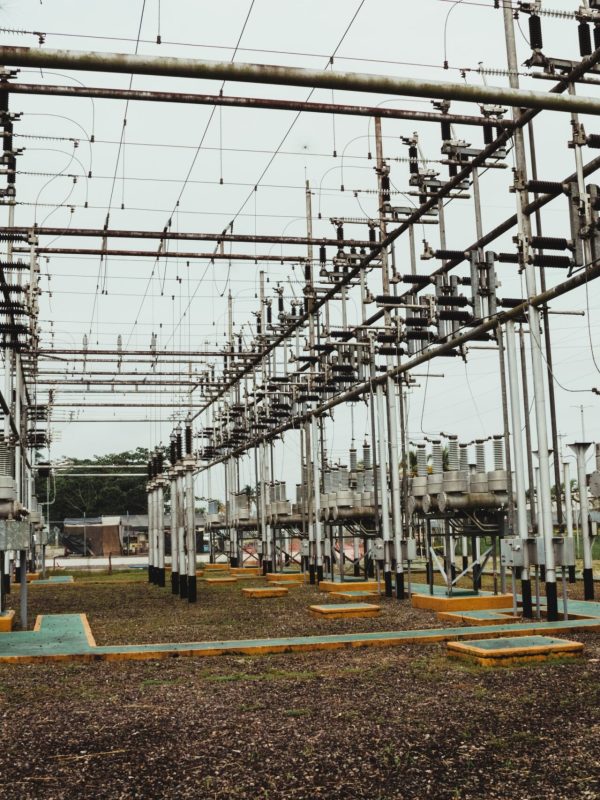 A shot of a part of high voltage electric power station